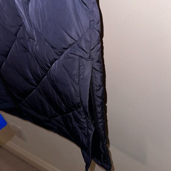 Levi's Women's Soft Sherpa Lined Diamond Quilted Long Blue Parka Jacket New - Picture 3 of 8